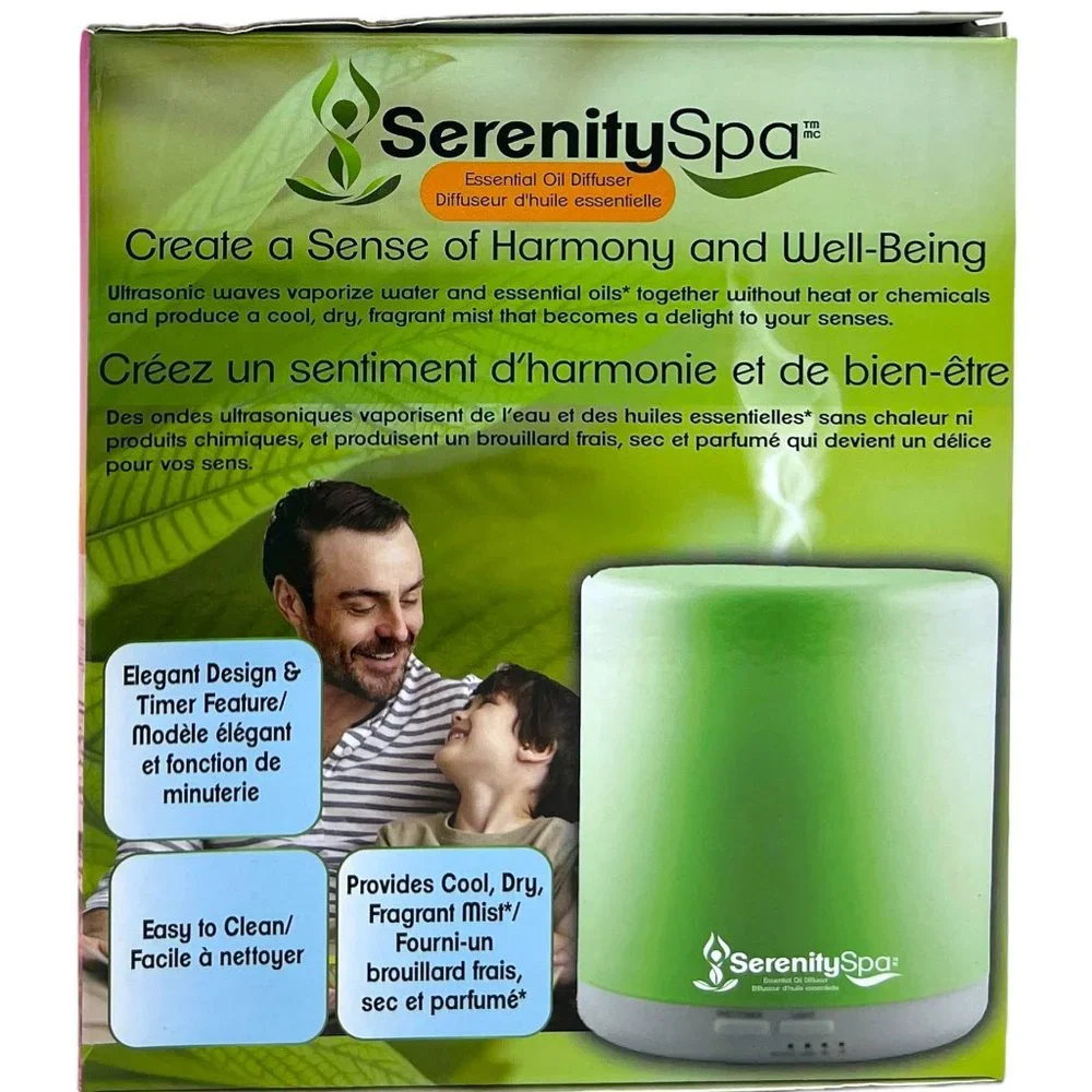 SerenitySpa 400mL Ultrasonic Essential Oil Diffuser LED 7 Color Aromatherapy Set
